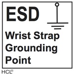 Safety Label ESD Wrist Strap Grounding Point