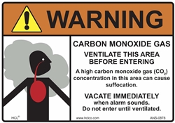 Warning - Carbon Monoxide Gas Sign