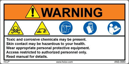 Warning Hazardous Substances Wear Protective Clothing Signs