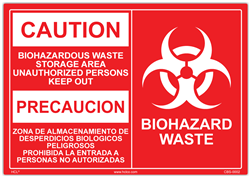 Caution Biohazard Waste Storage Area Sign
