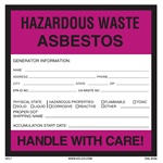 Asbestos Hazardous Waste Label