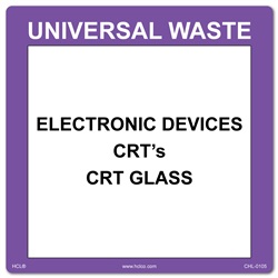 Universal Waste- Electronic CRT's Label | HCL Labels, Inc.