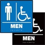 ADA Compliant Restroom Square Sign - Men's Handicap Symbol