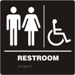 ADA Compliant Restroom Sign - Men's/Women's Handicap Symbol