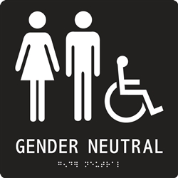 ADA Compliant Restroom Sign - Gender Neutral Handicap Symbol