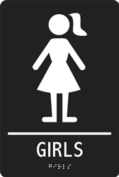 ADA Compliant Restroom Sign - Girls Symbol