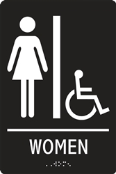 ADA Compliant Restroom Sign - Women Handicap Symbol