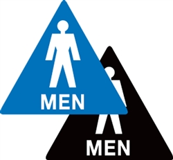 ADA Compliant Restroom Sign - Men Triangle Symbol