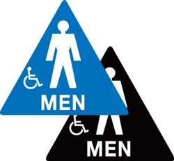 ADA Compliant Restroom Sign - Men Handicap Triangle Symbol