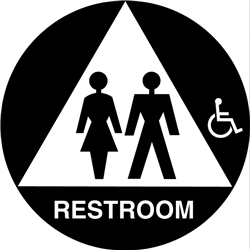 ADA Compliant Restroom Sign - Unisex Handicap Circle Symbol