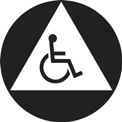 ADA Compliant Restroom Triangular Sign - Handicap Symbol