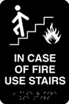 ADA Door Sign - In Case of Fire Use Stairs Symbol