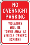 Parking Signs - No Overnight Parking