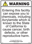 Prop 65 - Acrylamide Sign