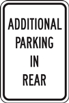 CIOMA Parking Signs - Additional Parking In Rear