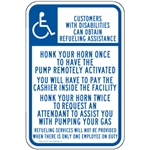 Gas Pump Signs - Customers With Disabilities Can Obtain Assistance