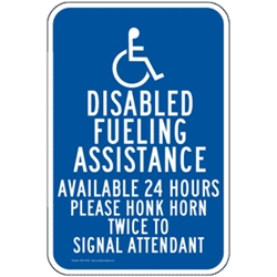 Gas Pump Signs - Disabled Fueling Assistance