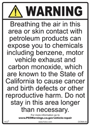 Prop 65 - Vehicle Repair Station