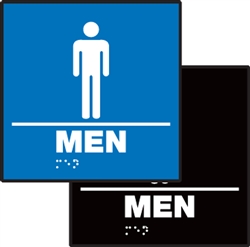 ADA Compliant Restroom Square Sign - Men Symbol