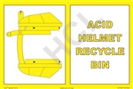 Cleanroom Acid Helmet Recycle Bin Label