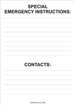 Special Emergency Instructions Label