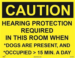 Caution - Hearing Protection Required Plastic Sign