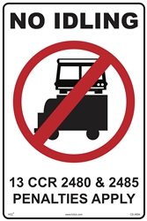 No Idling - California Transportation Sign - Aluminum