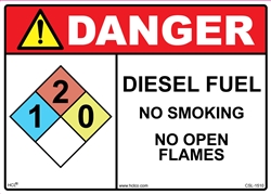 Danger - Diesel Fuel No Smoking No Open Flames