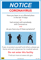 COVID-19 Coronavirus Notice Sign