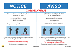 COVID-19 Coronavirus Notice Bilingual Sign