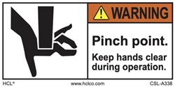 Pinch Point Hazard - 1" x 2" - Adhesive Vinyl