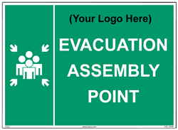 Evacuation Assembly Point Sign w/ Your Company Logo