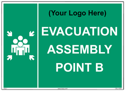 Evacuation Assembly Point B Sign w/ Your Company Logo