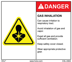 Danger Gas Inhalation - 3" x 3.5" - Adhesive Vinyl