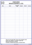 Freezer Maintenance Log Label