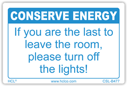Conserve Energy - Turn Off Lights - 2" x 3" Adhesive Vinyl Label