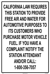 California Free Air and Water Sign