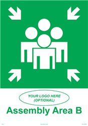 Evacuation Point B Sign (Vertical Format) â€“ Personalize with Your Logo