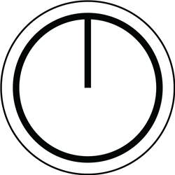 Power On Symbol Round Label