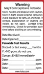 May Form Explosive Peroxide Chemical Label