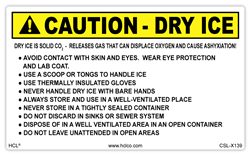 Caution - Dry Ice Safety Label