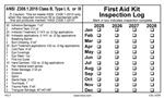 First Aid Kit Inspection Log - Class B Adhesive Write-in Label