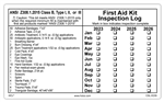 First Aid Kit Inspection Log - Class B Adhesive Write-in Label