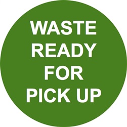 Waste Ready for Pickup Circle Label