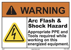 Warning Arc Flash & Shock Hazard Label | HCL
