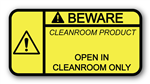 Beware Open in Cleanroom Product Label