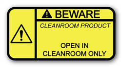 Beware Open in Cleanroom Product Label