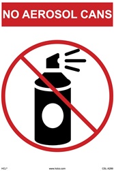 No Aerosol Cans Labels