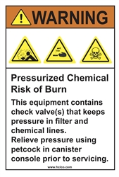 Warning Label - Pressurized Chemical - Risk of Burn
