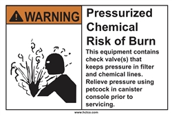 Warning Label - Pressurized Chemical With Graphic - Risk of Burn